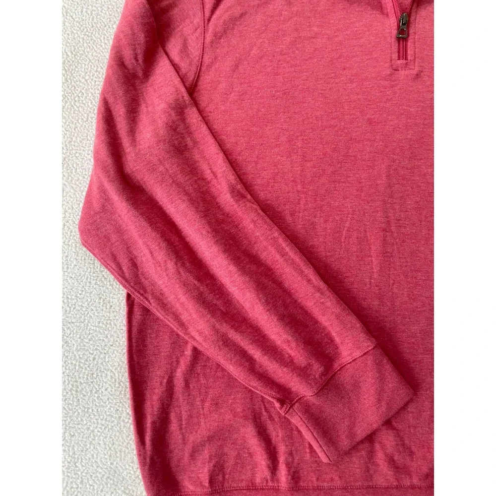 Polo Ralph Lauren Mens XL Pullover Orange Heather Performance Quarter Zip Salmon